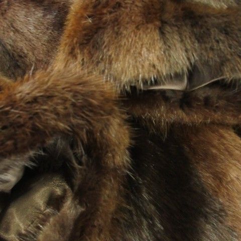  ノーブランド ファーコート ミンクファー 毛皮 ミドル丈 ショール レッドブラウン CK 4 GY 18 毛皮 ファーコート ジャケット アウター