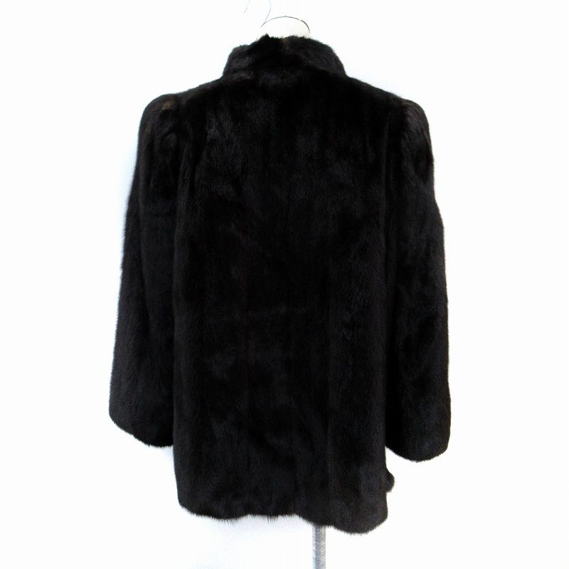 毛皮コート ファーコート ミンク ハーフ丈 ダークブラウン SM 24 GY 18