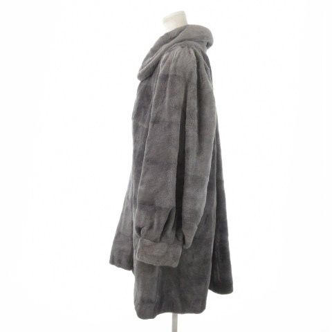 エンバ EMBA ファーコート シェアードミンク 毛皮 染毛 ミドル丈 M