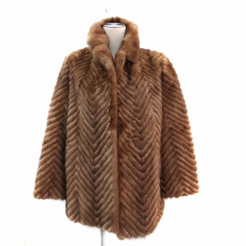パリオン PARION 毛皮コート ミンクファーコート ハーフ丈 11 茶 ブラウン |SM 1 GY 18