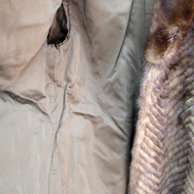 サガミンク 銀サガ ファーコート ミドル丈 逆毛 ショールカラー サイズ13 サガミンク SAGA MINK 銀サガ 毛皮コート ミンクファーコート ハーフ丈