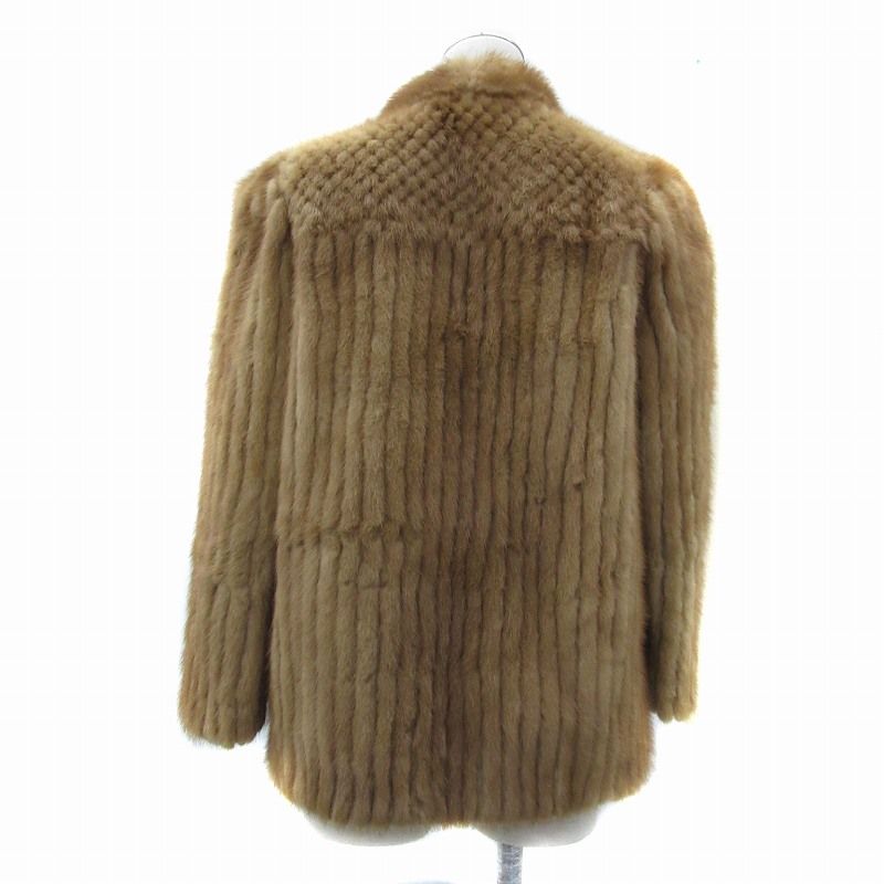 ミンクファーコート 毛皮コート ショート丈 無地 6 M ブラウン SY 31 GY 18