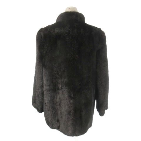 マックギャリー MACK GARRY ファーコート ミンクファー 毛皮 ミドル丈 ショール 黒 ブラック CK 16 GY 11