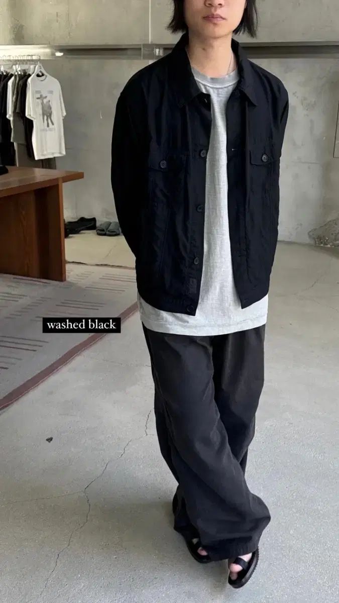 2 ポリテル ライト トラッカー ジャケット ウォッシュド ブラック