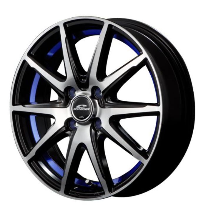 ホイール4本セット 16インチ 6 J 42 4 H 100 RX 02 ブラックポリッシュ アンダーカットブルー