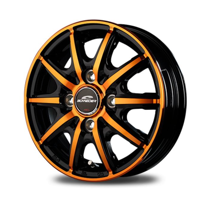 ホイール4本セット 12インチ 3 5 B 42 4 H 100 RX 10 K クリスタルオレンジ