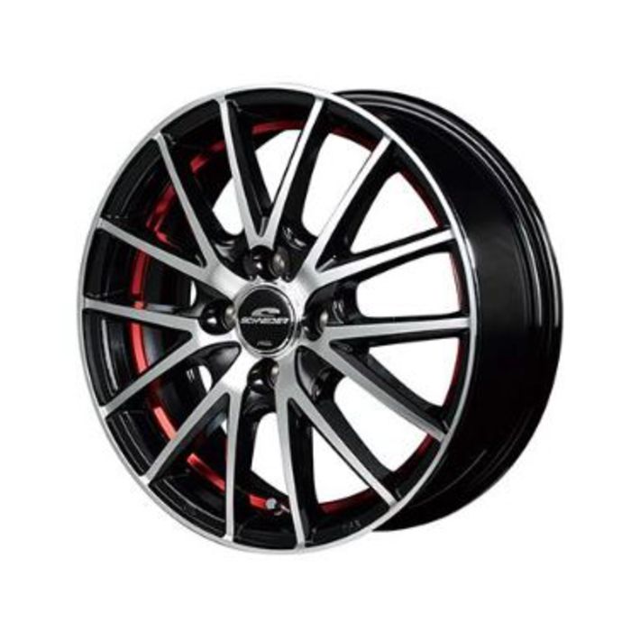 ホイール4本セット 15インチ 4 5 J 45 H 100 RX 27 ブラックメタリックポリッシュ アンダーカットレッドクリアー