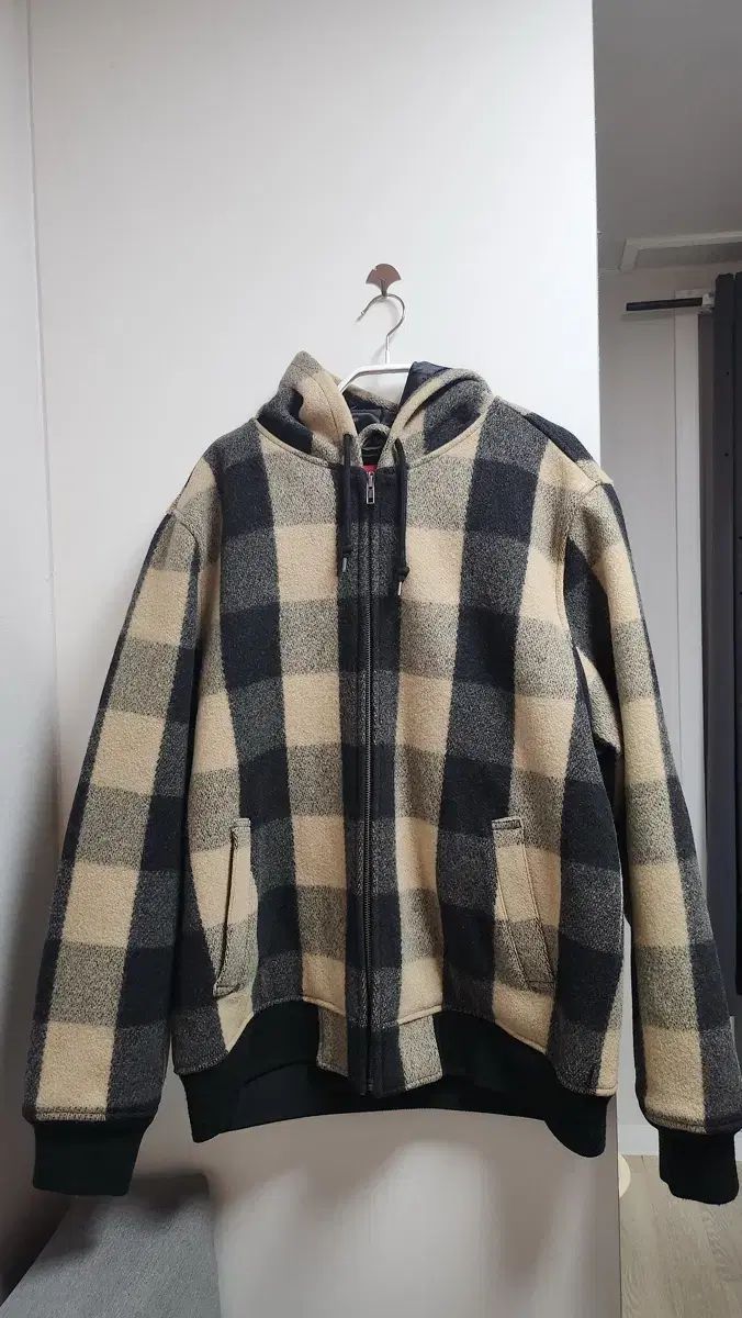 シュプリーム 15 FW WHO フード ウール ブルゾン オフホワイト large