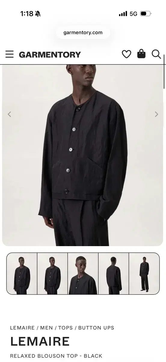 LEMAIRE ルメール リラックスド ブルゾン OW 1007 LF 1022 999