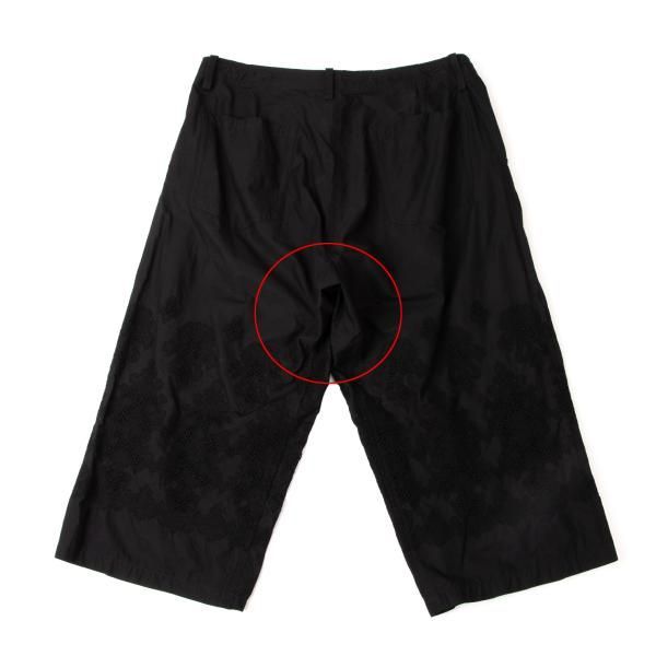 ワイズ Y's コットン刺繍デザインワイドパンツ 黒2 セール ワイズ Y's