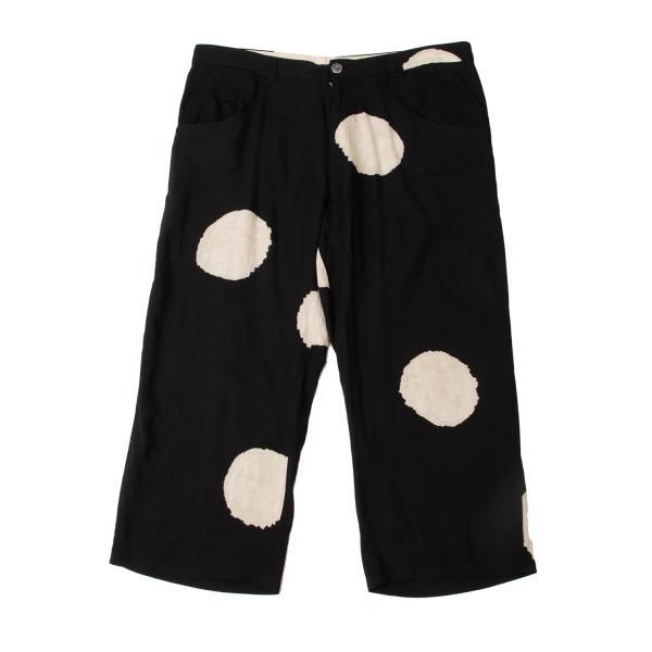 ワイズ Y's レーヨンドットプリントパンツ 黒ベージュ3