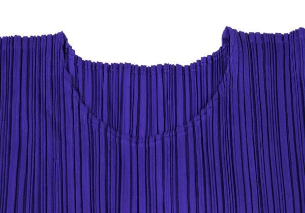 ふちゃっ　イッセイミヤケ プリーツプリーズ ノースリーブトップス　パープル イッセイミヤケISSEY MIYAKE プリーツノースリーブトップス 紫M - メルカリ