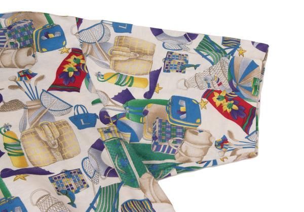 ショップ レオナールLEONARD 総柄プリント天竺ポロシャツ マルチS