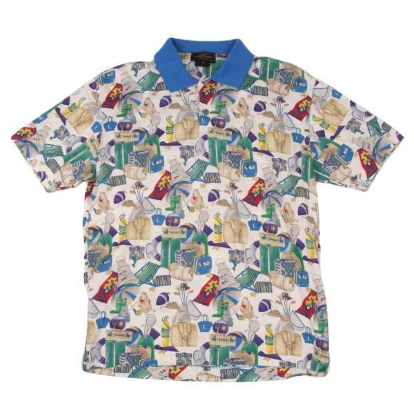 ショップ レオナールLEONARD 総柄プリント天竺ポロシャツ マルチS