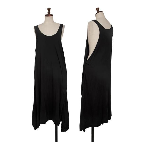 ワイズY's 裾レースサイドボタンノースリーブワンピース 黒2 - メルカリ