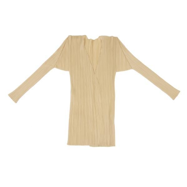 プリーツプリーズPLEATS PLEASE プリーツボタンレスカーディガン