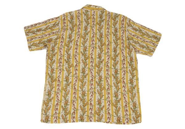 パパスPapas ISLAND 注文 リネントウモロコシストライププリント半袖