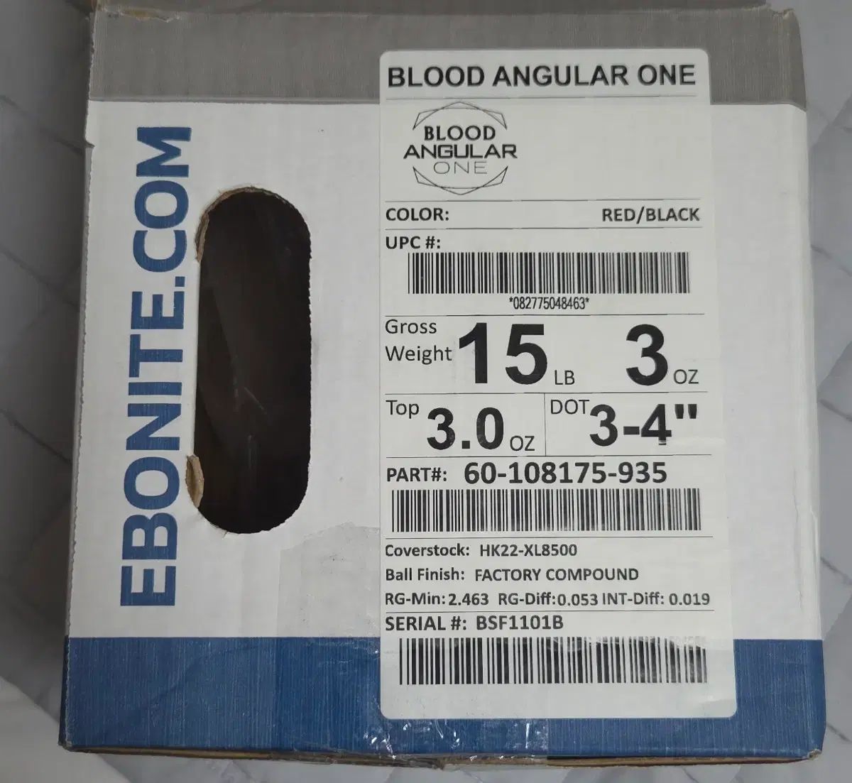 エボナイト EBONITE DARK BLOOD アンギュラー ONE ボーリング レッド|ブラック