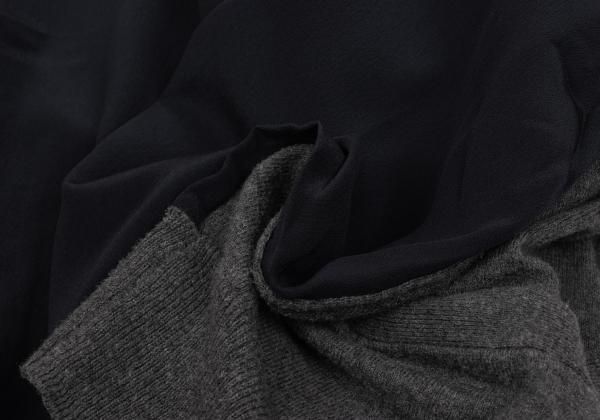 ヨーコチャンYOKO CHAN バックシルク切替ニットカーディガン