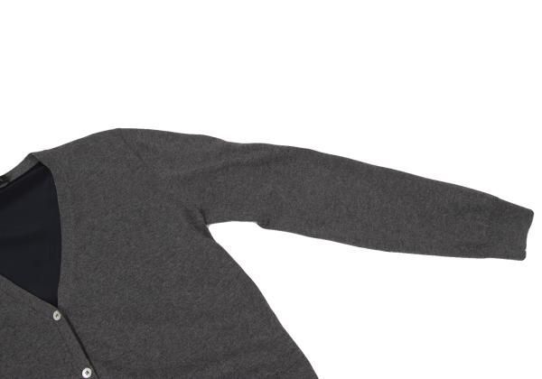 ヨーコチャンYOKO CHAN バックシルク切替ニットカーディガン