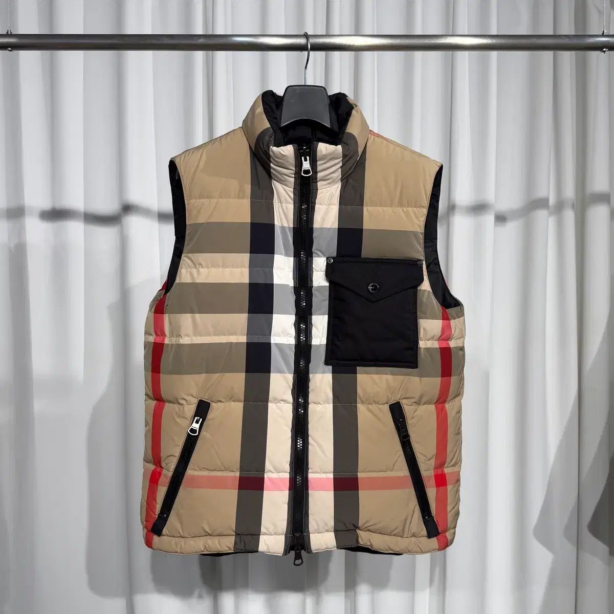 Sサイズ バーバリー リバーシブル チェック ダウン ベスト