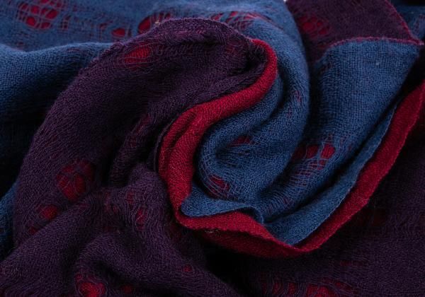 Y's ヨウジヤマモト　リネン混　ストール 赤 紫 チェック柄 PLAID SCARF BLOUSON(S Orange): Y's.｜THE SHOP YOHJI YAMAMOTO