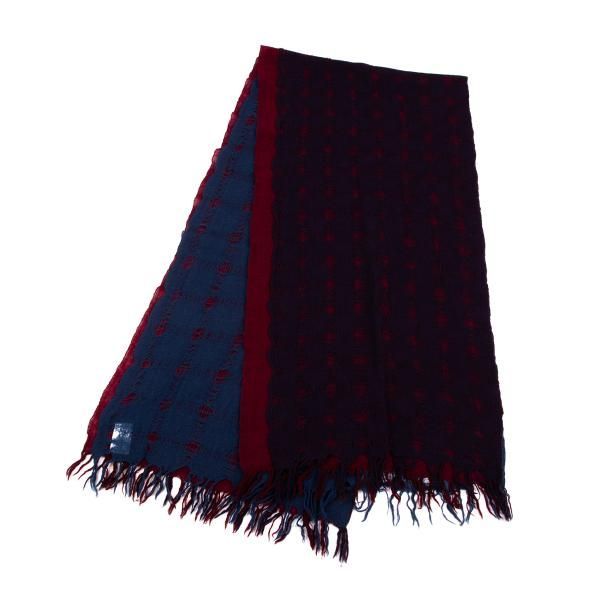 ワイズY's チェック織り3色使いストール 青赤紫他 - メルカリ