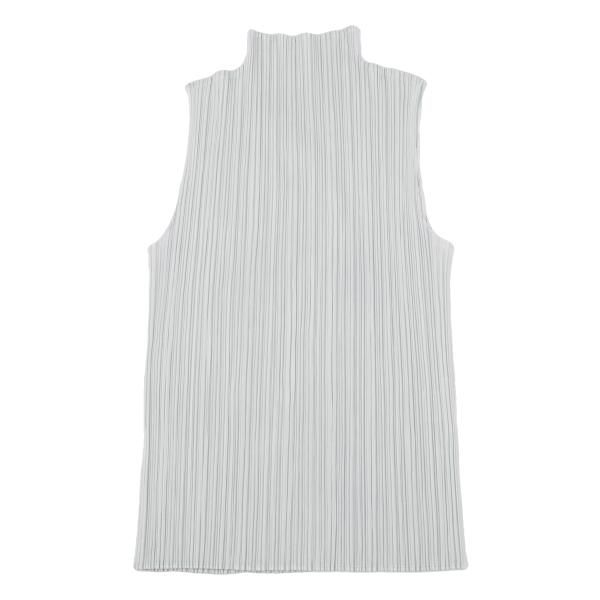 PLEATS PLEASE プリーツ　ホワイト　ノースリーブ　Lサイズ 販売 中ファッション - PLEATS PLEASE プリーツ ホワイト ノースリーブ