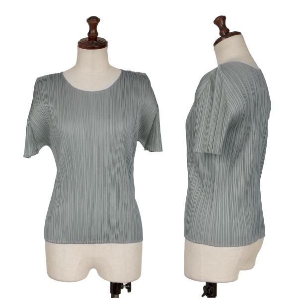 プリーツプリーズPLEATS PLEASE プリーツ半袖カットソー グレー3