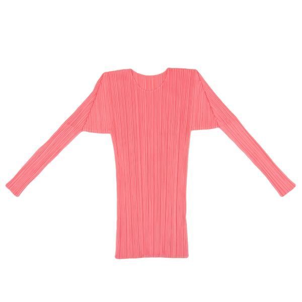 PLEATS PLEASE プリーツ長袖トップス サイズ3 ピンク プリーツプリーズPLEATS PLEASE プリーツ長袖カットソー ピンク3