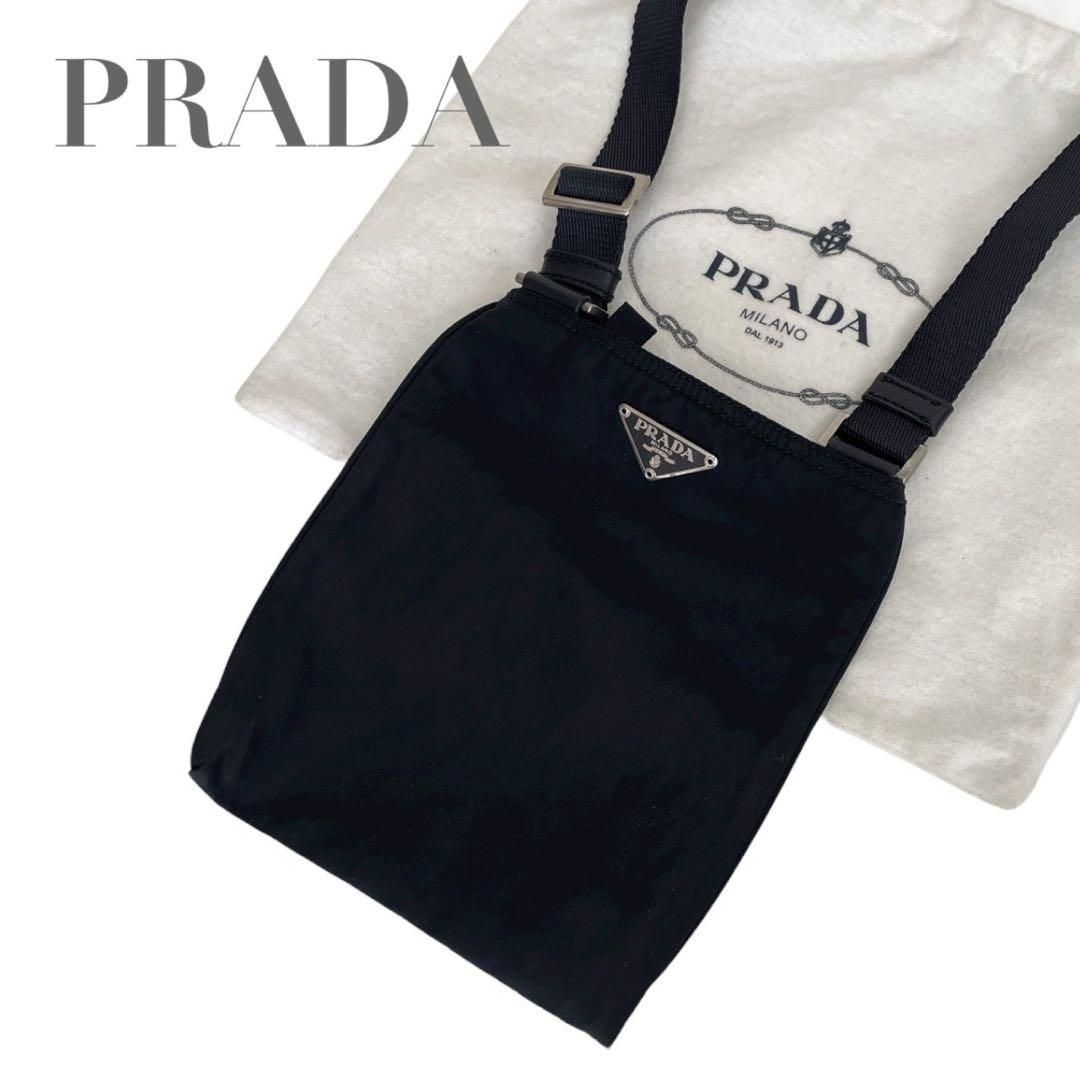 プラダ サコッシュ ナイロン 三角ロゴ 斜め掛け 肩掛け ブラック 黒 5087