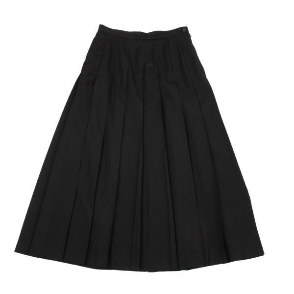 コムデギャルソンCOMME des GARCONS ウールプリーツロングスカート 黒M