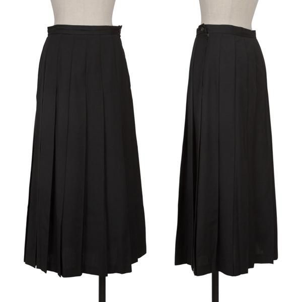 コムデギャルソン　ウール　ロング　プリーツスカート ヴィンテージ コムデギャルソンCOMME des GARCONS ウールプリーツロングスカート 黒M