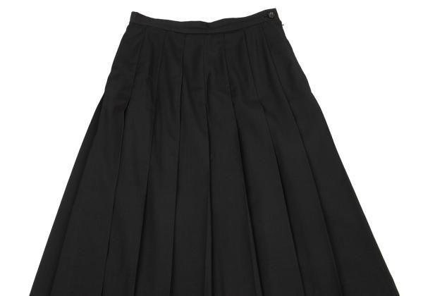 コムデギャルソンCOMME des GARCONS ウールプリーツロングスカート 黒M