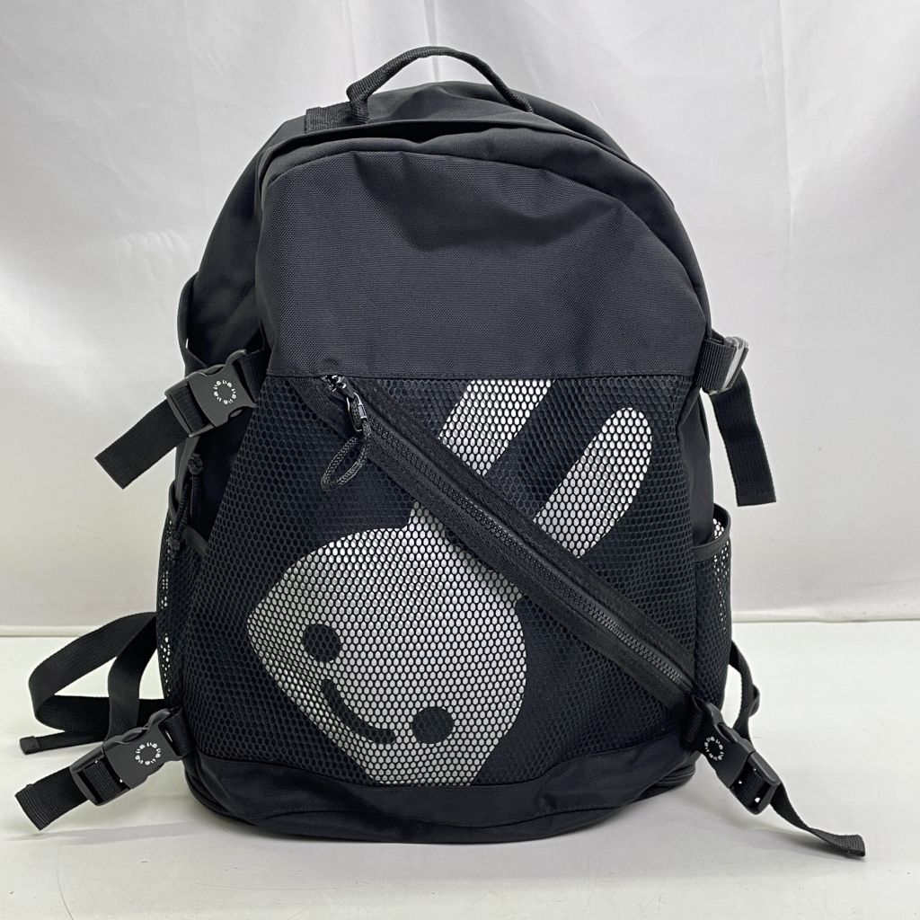 01 w-5887 CUNE キューン メッシュポケットバックパック うさぎがいる リュック デイパック ブラック メンズ ポリエステル NACOM 03 品