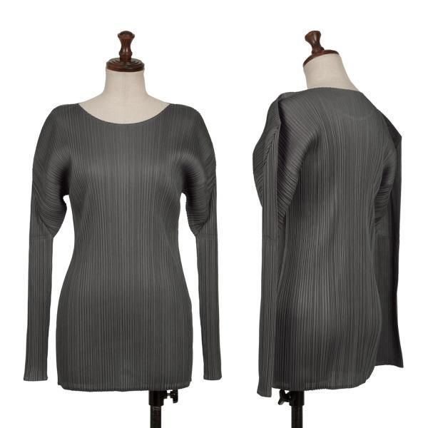 プリーツプリーズPLEATS PLEASE クルーネックカットソー グレー3