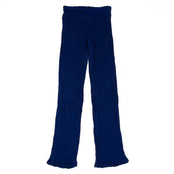 イッセイミヤケ ミーISSEY MIYAKE me 染めクレーププリーツパンツ 青F