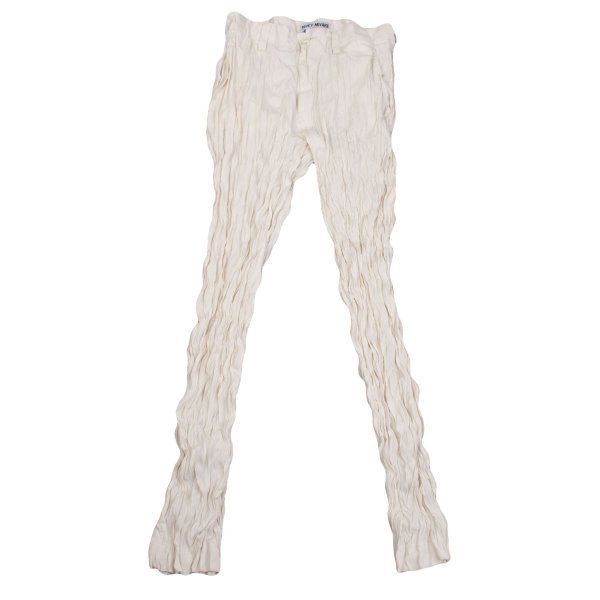 イッセイミヤケ シワプリーツパンツ 絞り加工 テーパードパンツ M イッセイミヤケISSEY MIYAKE シワプリーツパンツ アイボリーL - メルカリ