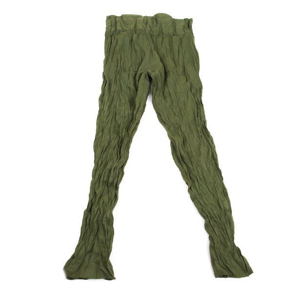 イッセイミヤケISSEY MIYAKE シワプリーツパンツ カーキL - メルカリ