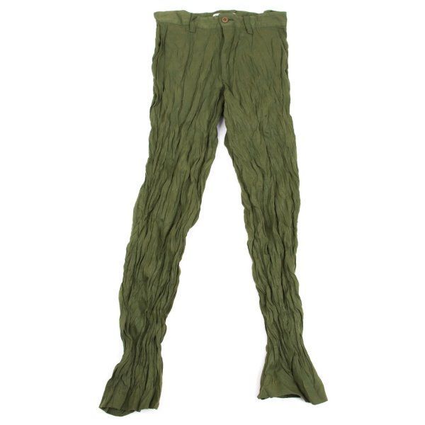 イッセイミヤケISSEY MIYAKE シワプリーツパンツ カーキL - メルカリ