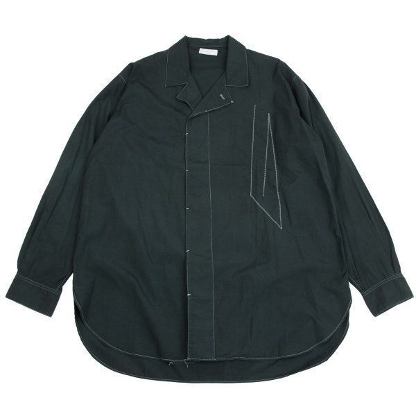 入手困難◎ヨウジヤマモトプールオム 長袖シャツ コットン カーキグリーン L位 ヨウジヤマモト プールオムYohji Yamamoto POUR HOMME ホワイト