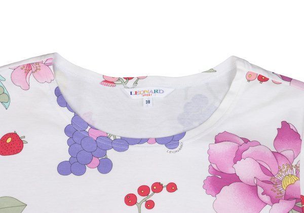 レオナールLEONARD SPORT ボタニカルプリントTシャツ 白ピンク他38