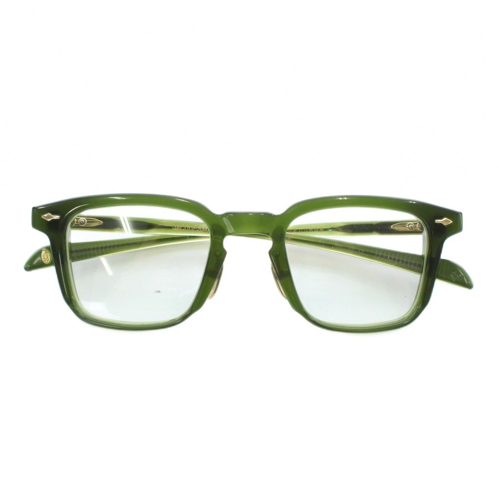 ジャックマリーマージュ プリュードン PRUDHON 眼鏡 伊達メガネ 度無し セルフレーム スクエア 48□23 緑 グリーン ゴールド色 |XZ GY 18