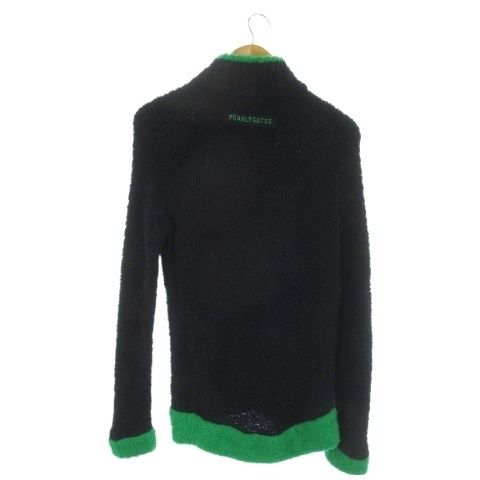 パーリーゲイツ PEARLY GATES プレーティングカーディガン ニット スタンド ジップアップ 配色 ロゴ ゴルフ 2 M 紺 ネイビー 055-272155 AO 11 GY 18