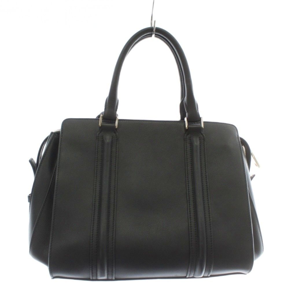 美品✨ヒューゴボス レザー シボ革 ロゴ型押し ビジネスバッグ レザー 黒 ヒューゴボス HUGO BOSS ハンドバッグ 小牛皮 レザー ロゴ 型押し 黒