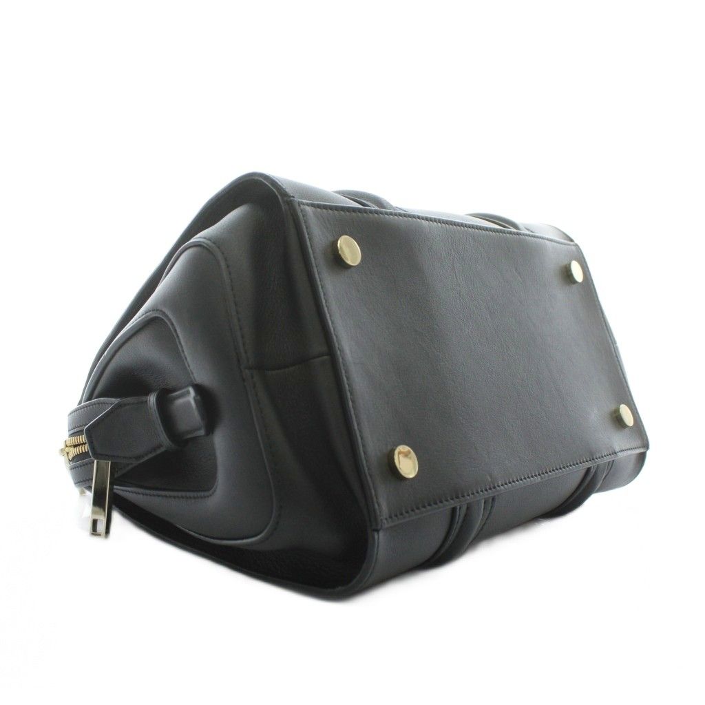 ヒューゴボス HUGO BOSS ハンドバッグ 小牛皮 レザー ロゴ 型押し 黒