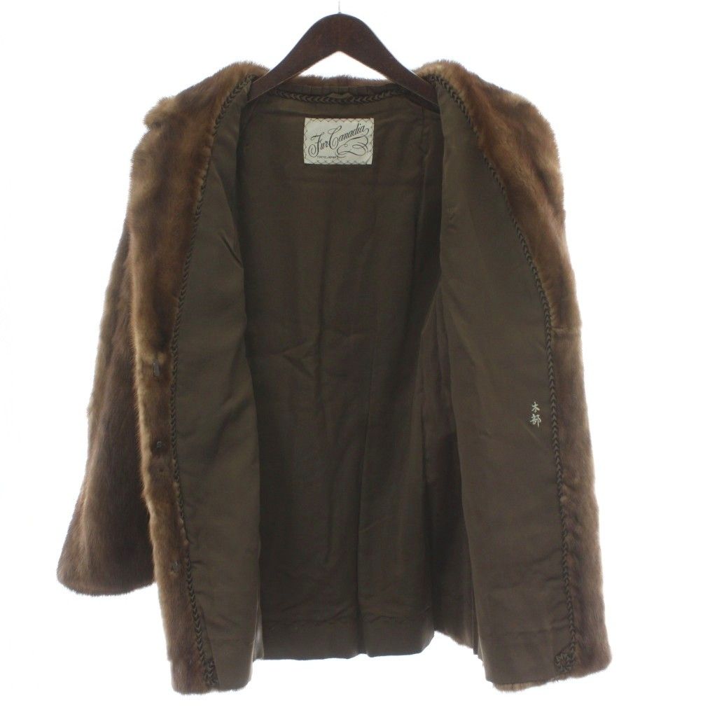 FUR CANADIA ファーコート ミンク 毛皮 13 ブラウン ハーフ丈 /PP