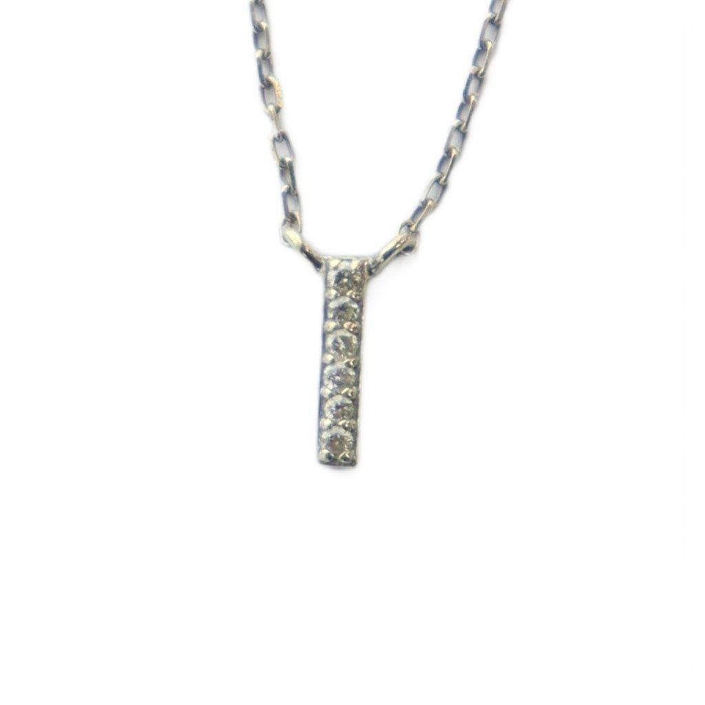 エテ ete レイヤーダイヤモンドバー ネックレス アクセサリー ペンダント ロゴ K 10 シルバー色 GY 17 |MQ