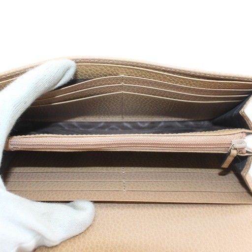 グッチ GUCCI 長財布 二つ折り レザー インターロッキングG ゴールド