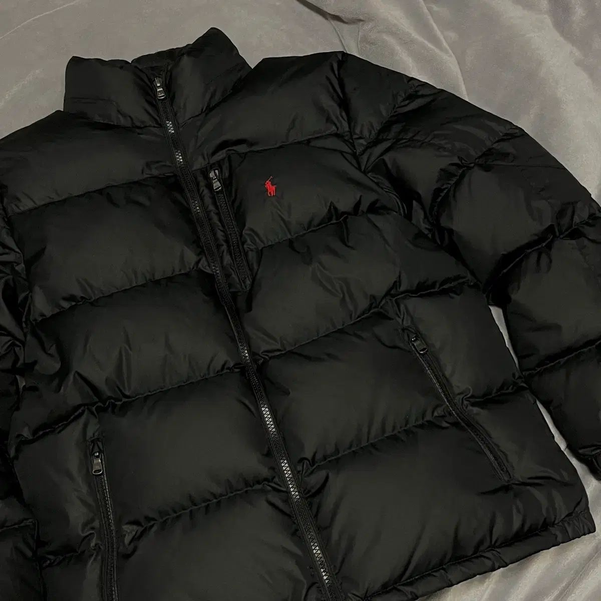 S M ポロ ラルフローレン 撥水 ダックダウン ダウンジャケット ブラック 黒 ロゴ フード